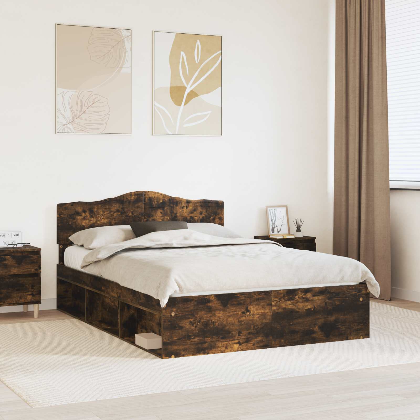 Estrutura de cama 100 x 200 cm Madeira de pinho maciço