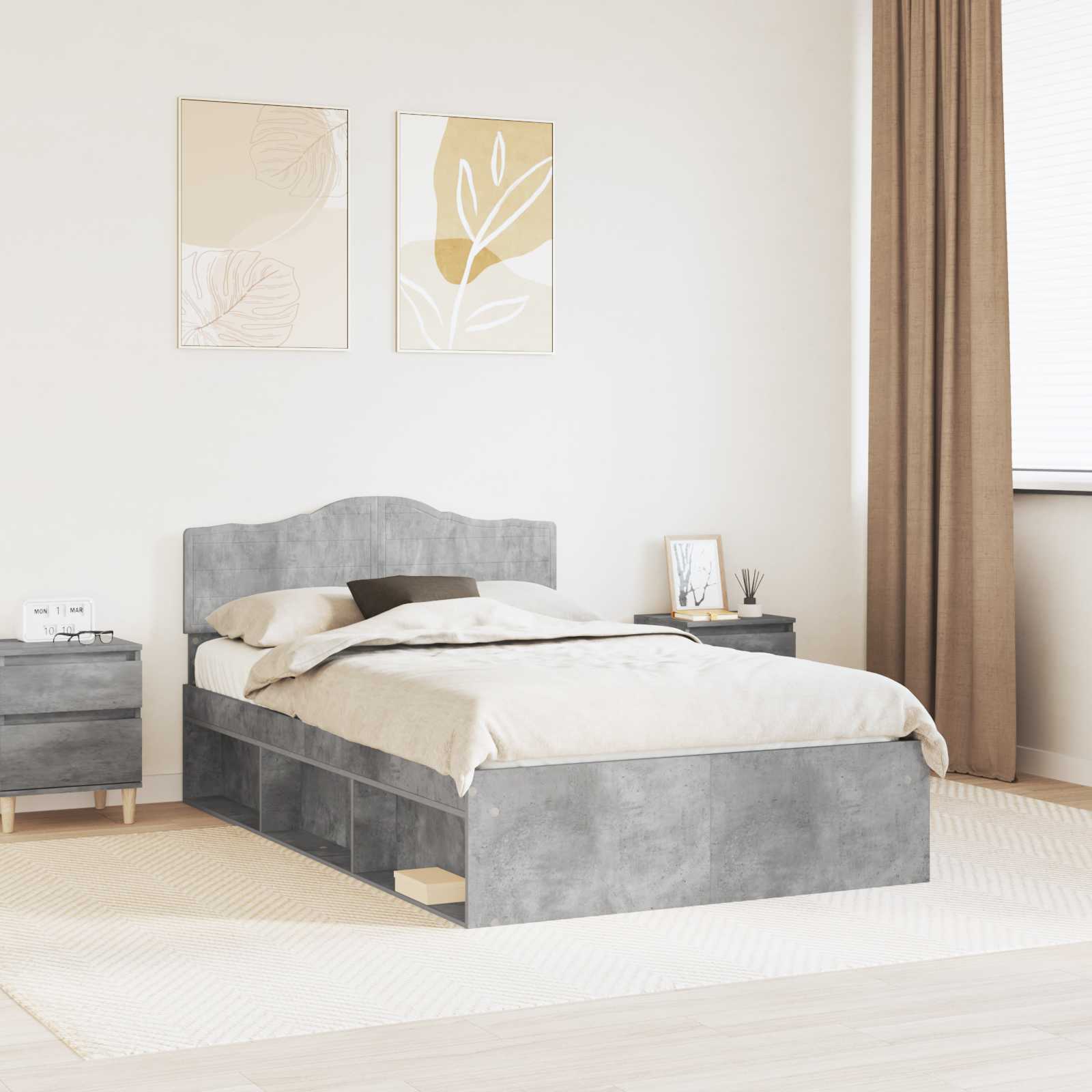 Estrutura de cama 100 x 200 cm Madeira de pinho maciço