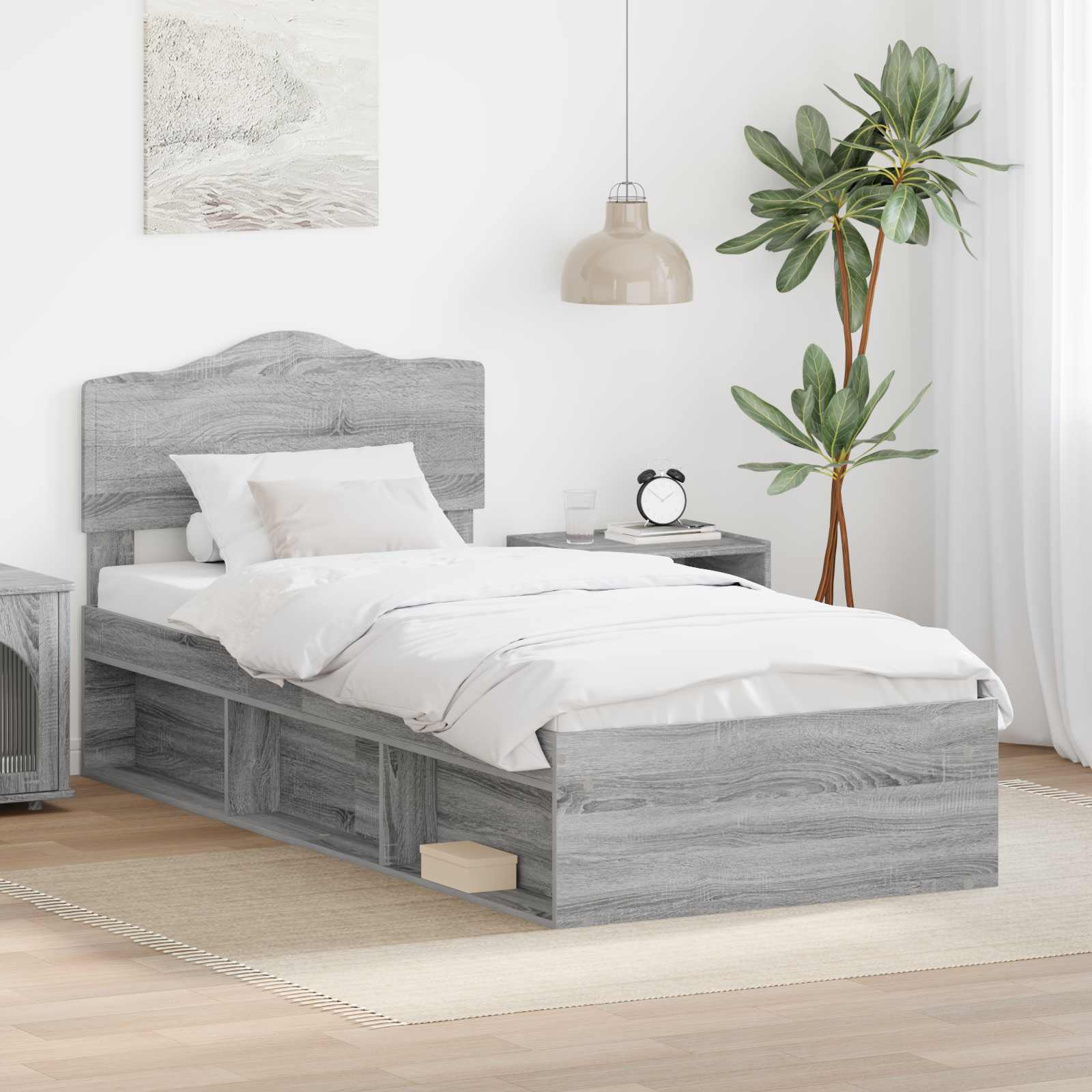 Estrutura de cama 100 x 200 cm Madeira de pinho maciço