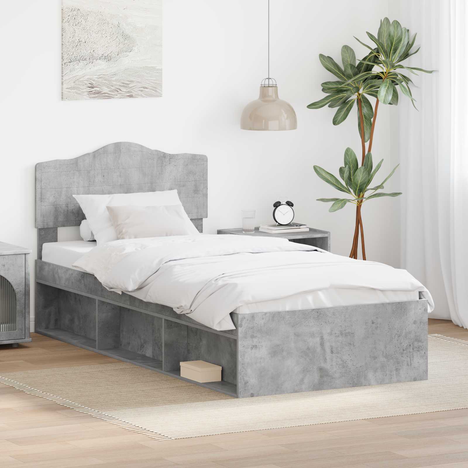 Estrutura de cama 100 x 200 cm Madeira de pinho maciço