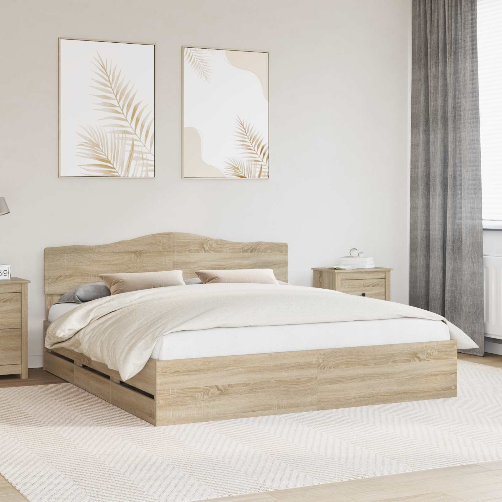 Estructura de cama con cajón 100 x 200 cm Madera Ingenieril