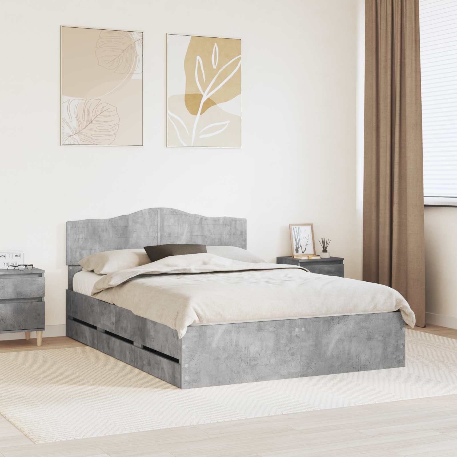Estructura de cama con cajón 100 x 200 cm Madera Ingenieril