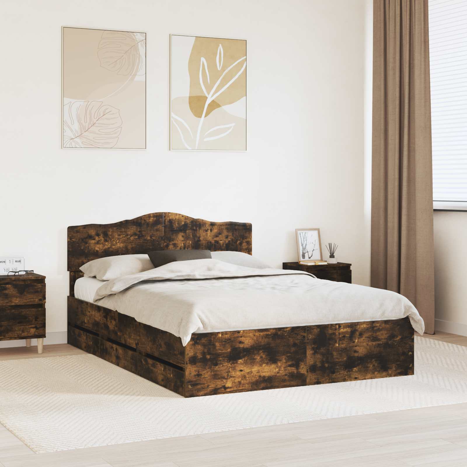 Estructura de cama con cajón 100 x 200 cm Madera Ingenieril
