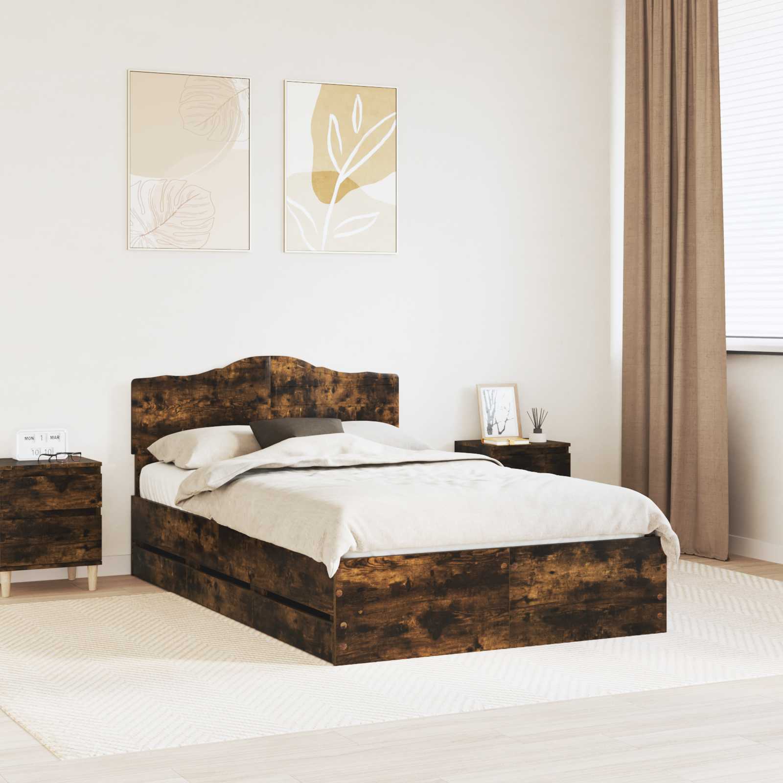 Estructura de cama con cajón 100 x 200 cm Madera Ingenieril