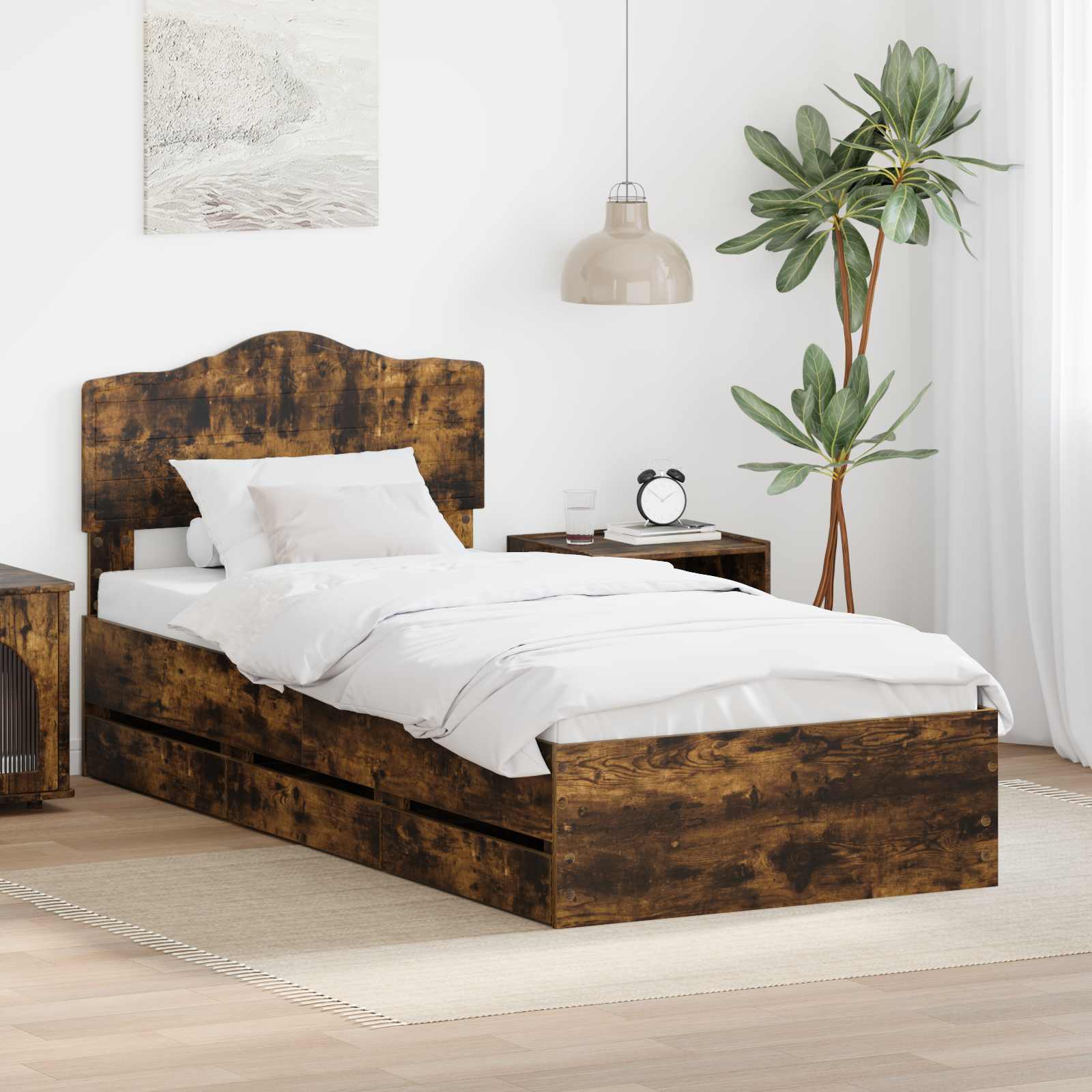 Estructura de cama con cajón 100 x 200 cm Madera Ingenieril