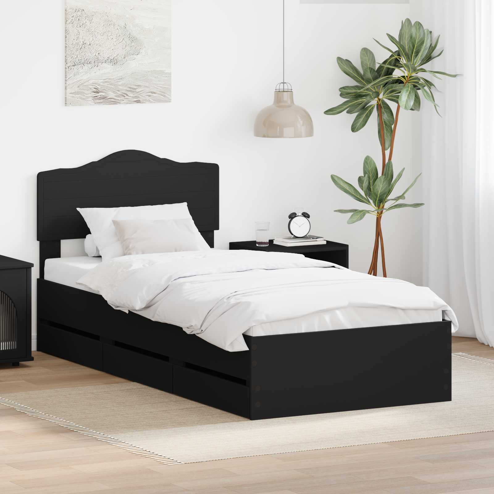 Estructura de cama con cajón 100 x 200 cm Madera Ingenieril