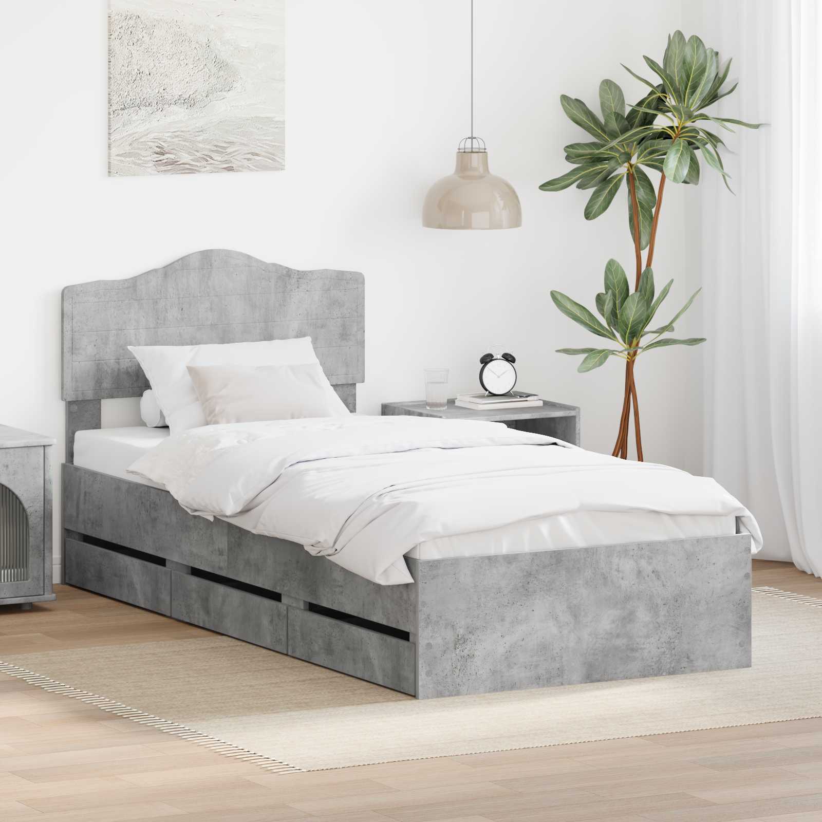 Estructura de cama con cajón 100 x 200 cm Madera Ingenieril