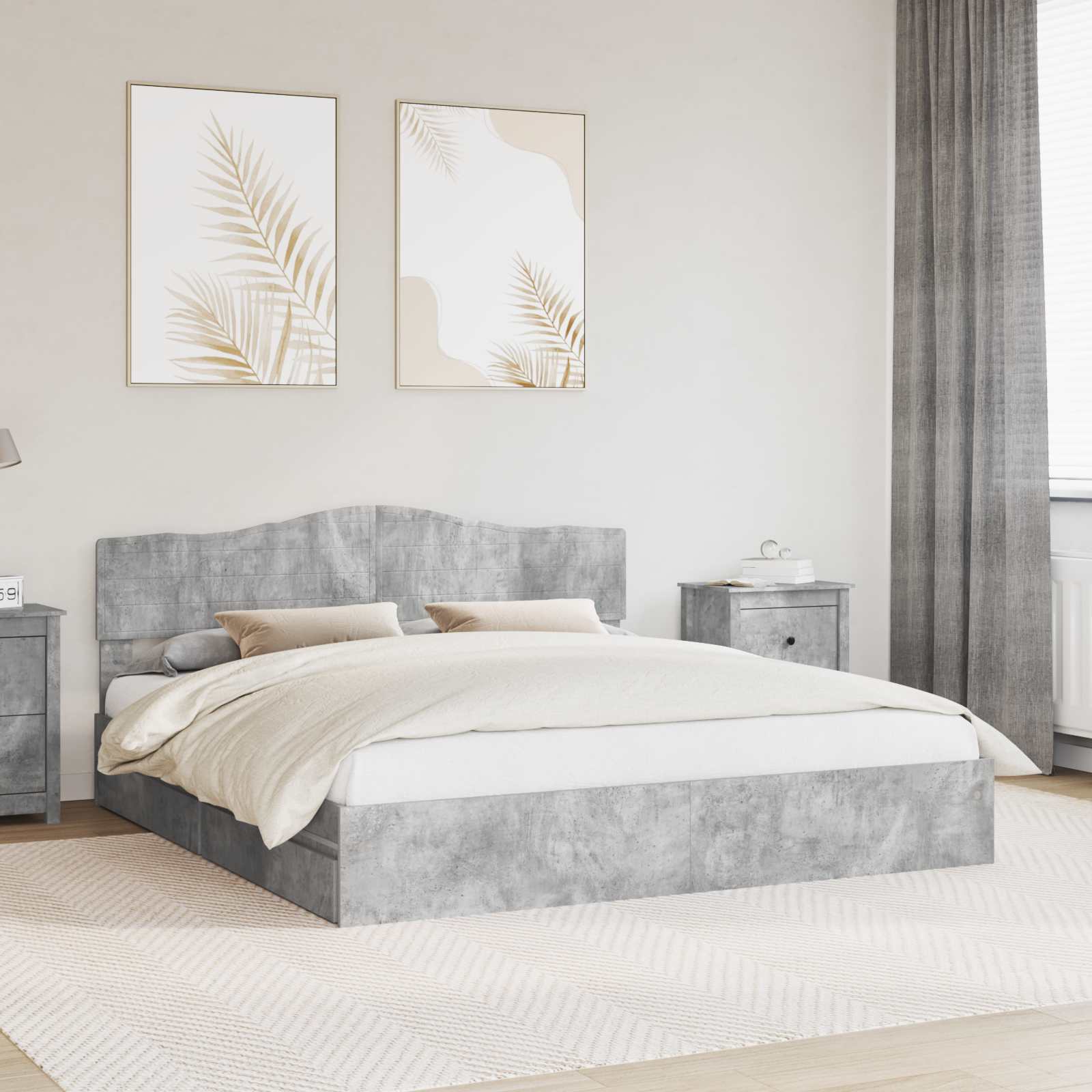 Storage Bed 140 x 190 cm Engineered Wood