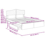 Cama con almacenamiento 140 x 190 cm Madera de ingeniería