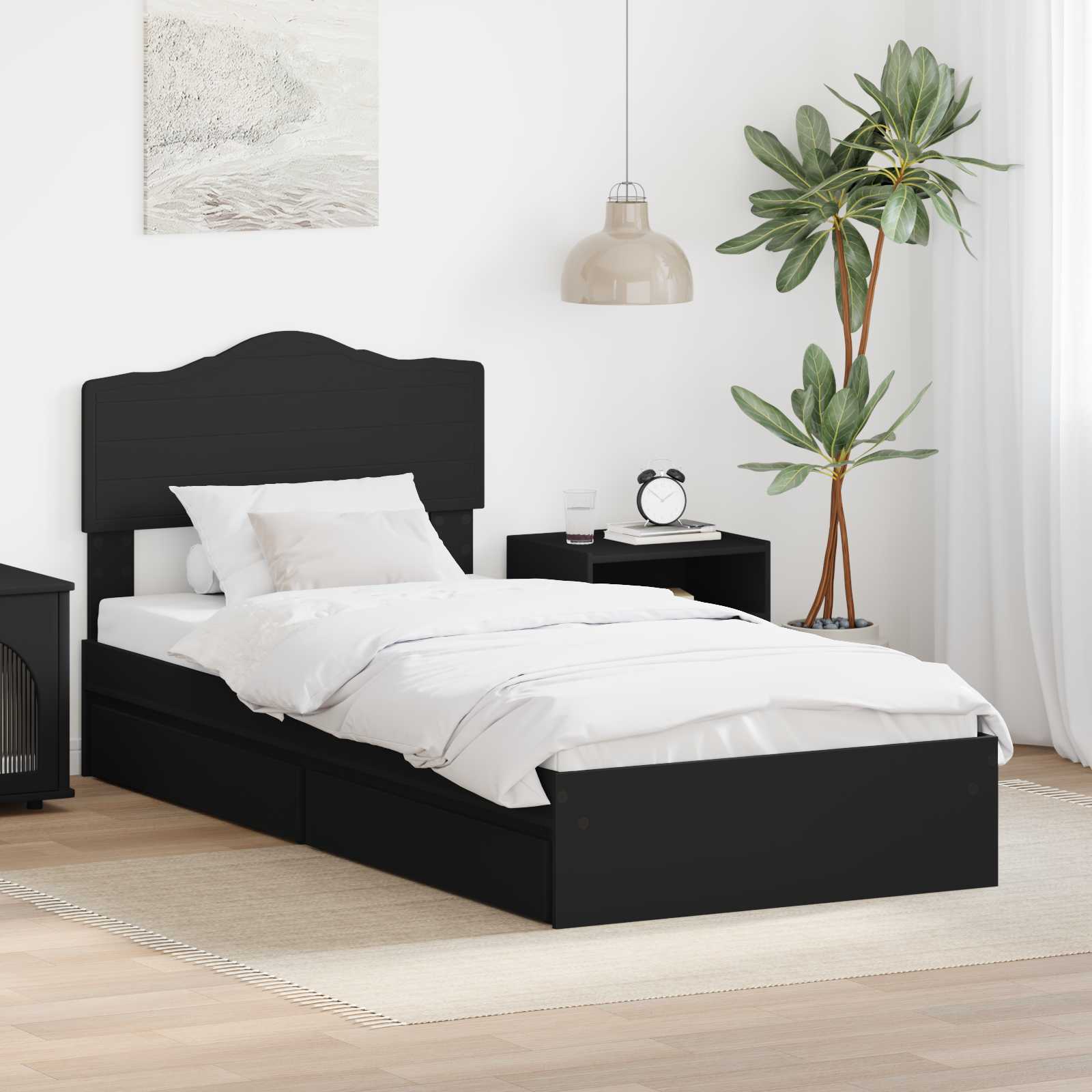 Storage Bed 140 x 190 cm Engineered Wood