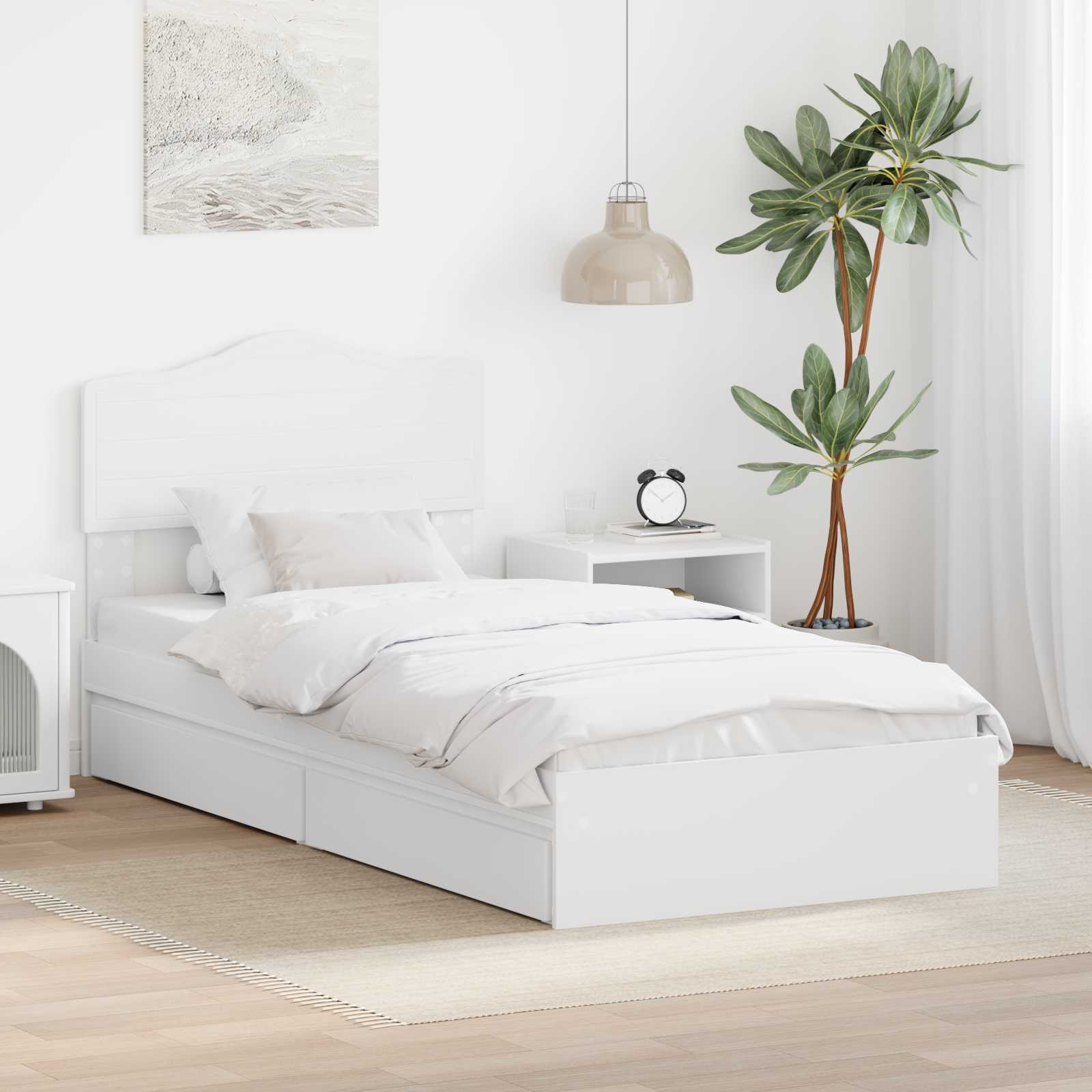 Storage Bed 140 x 190 cm Engineered Wood
