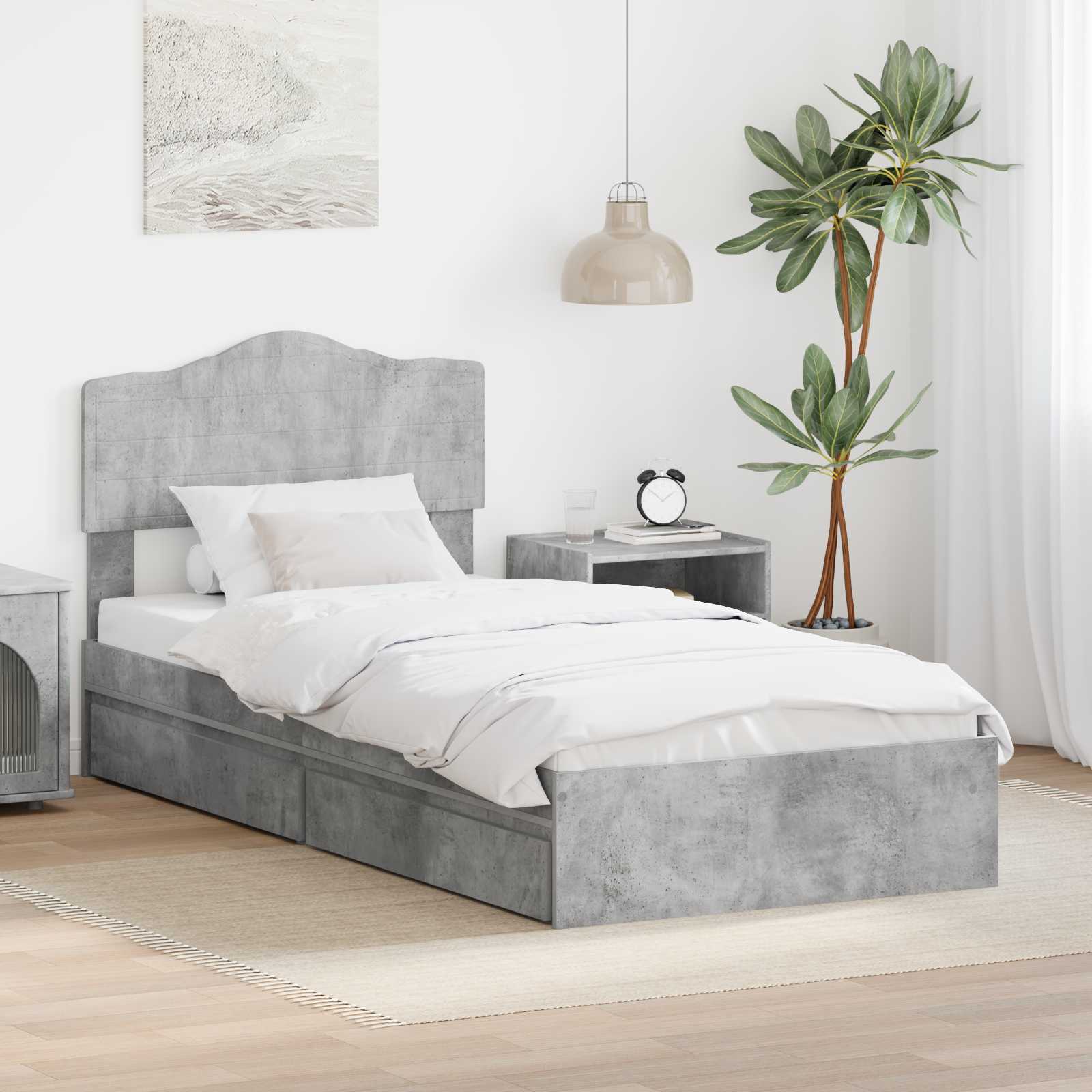 Storage Bed 140 x 190 cm Engineered Wood