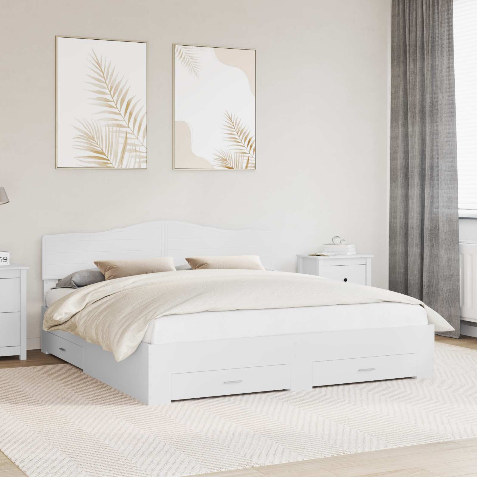 Estructura de cama con cabecera Gris Concreto 100 x 200 cm
