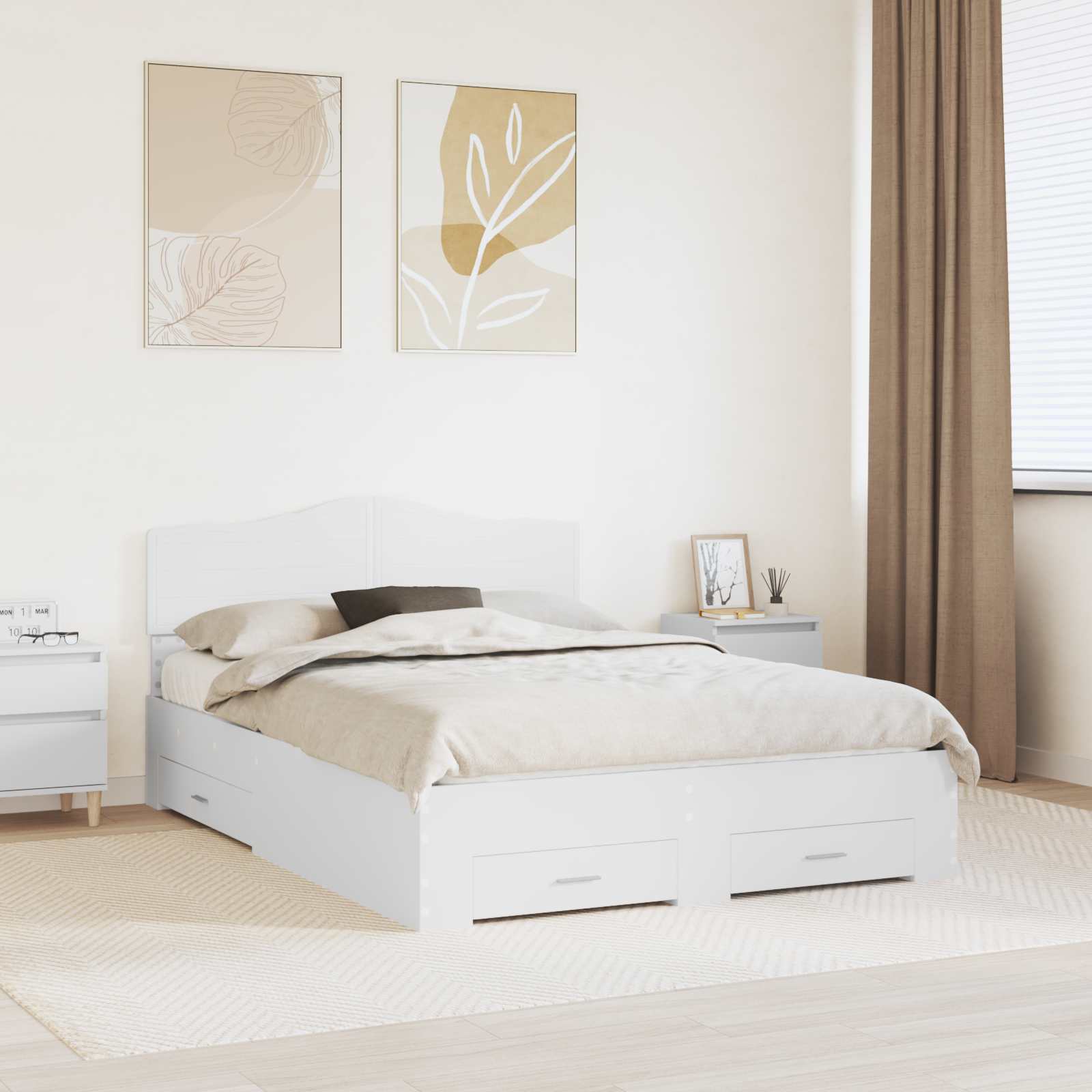 Estructura de cama con cabecera Gris Concreto 100 x 200 cm