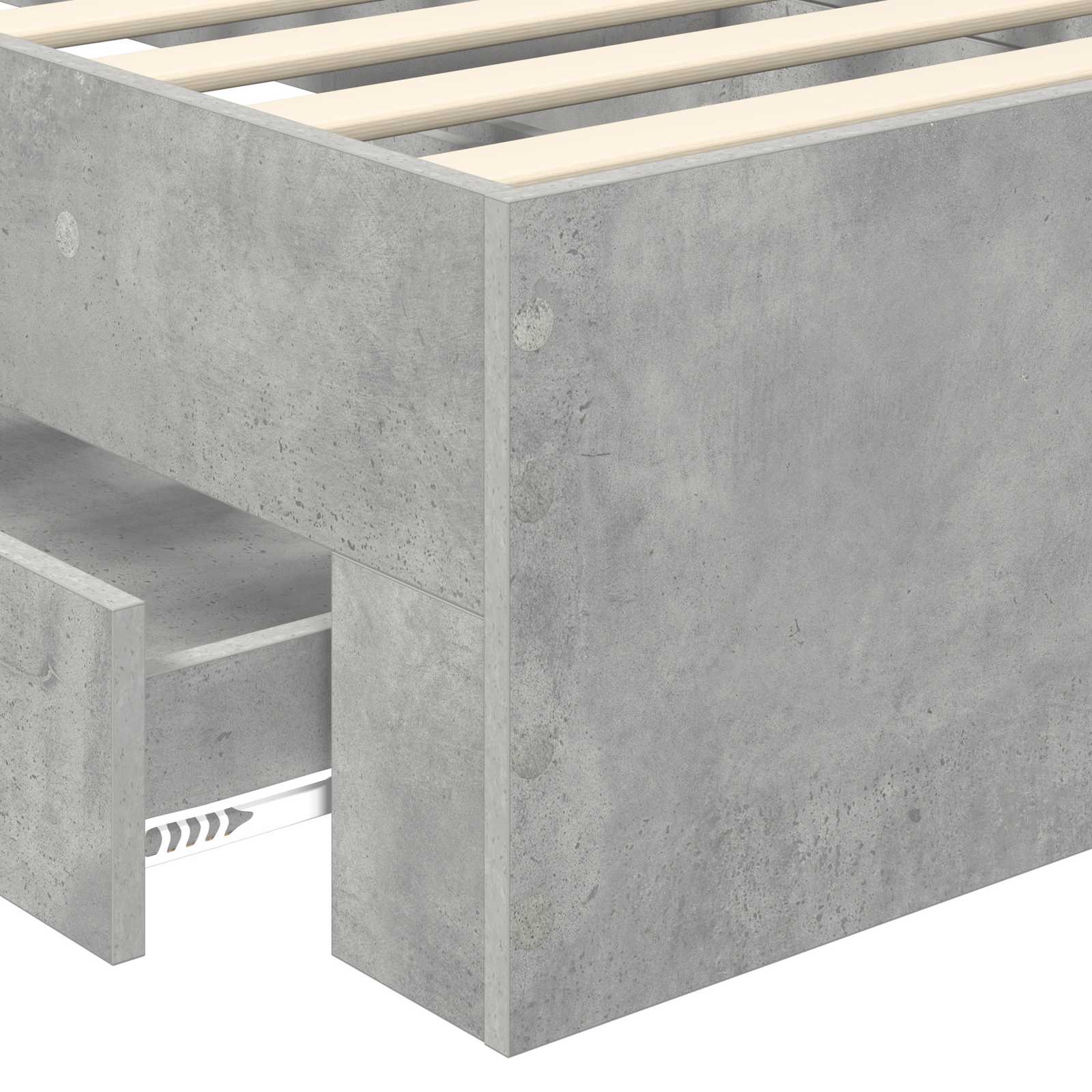 Estructura de cama con cabecera Gris Concreto 100 x 200 cm