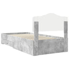 Estructura de cama con cabecera Gris Concreto 100 x 200 cm