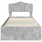 Estructura de cama con cabecera Gris Concreto 100 x 200 cm