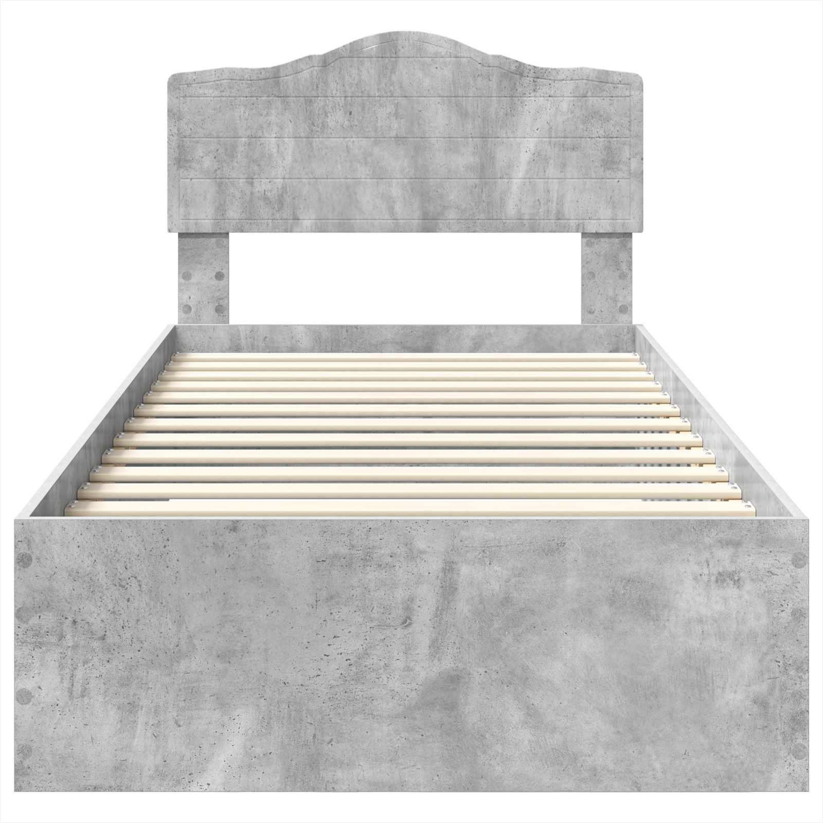 Estructura de cama con cabecera Gris Concreto 100 x 200 cm