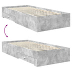 Estructura de cama con cabecera Gris Concreto 100 x 200 cm