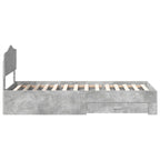 Estructura de cama con cabecera Gris Concreto 100 x 200 cm