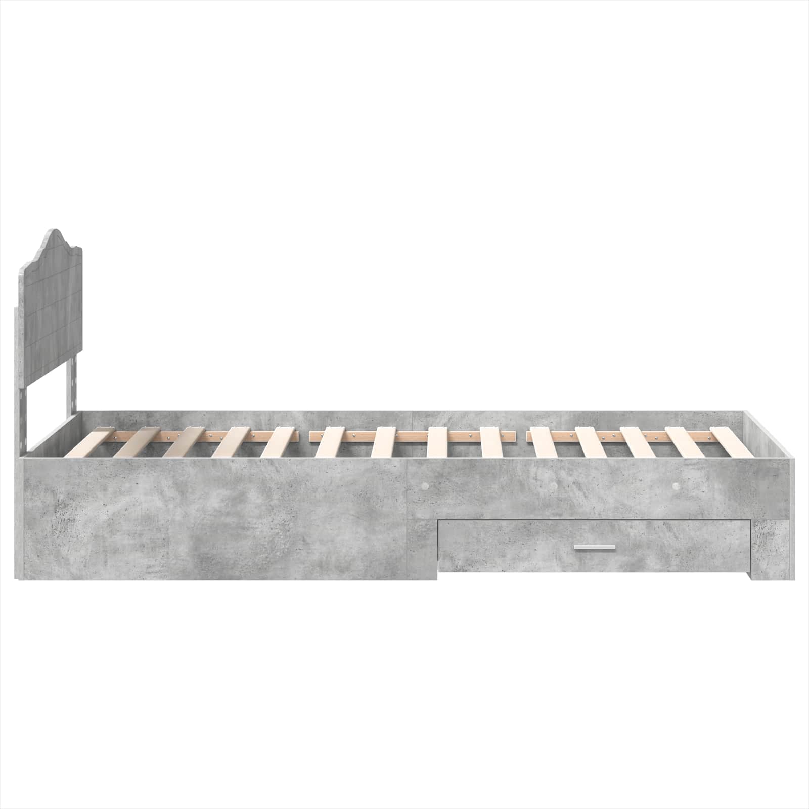 Estructura de cama con cabecera Gris Concreto 100 x 200 cm