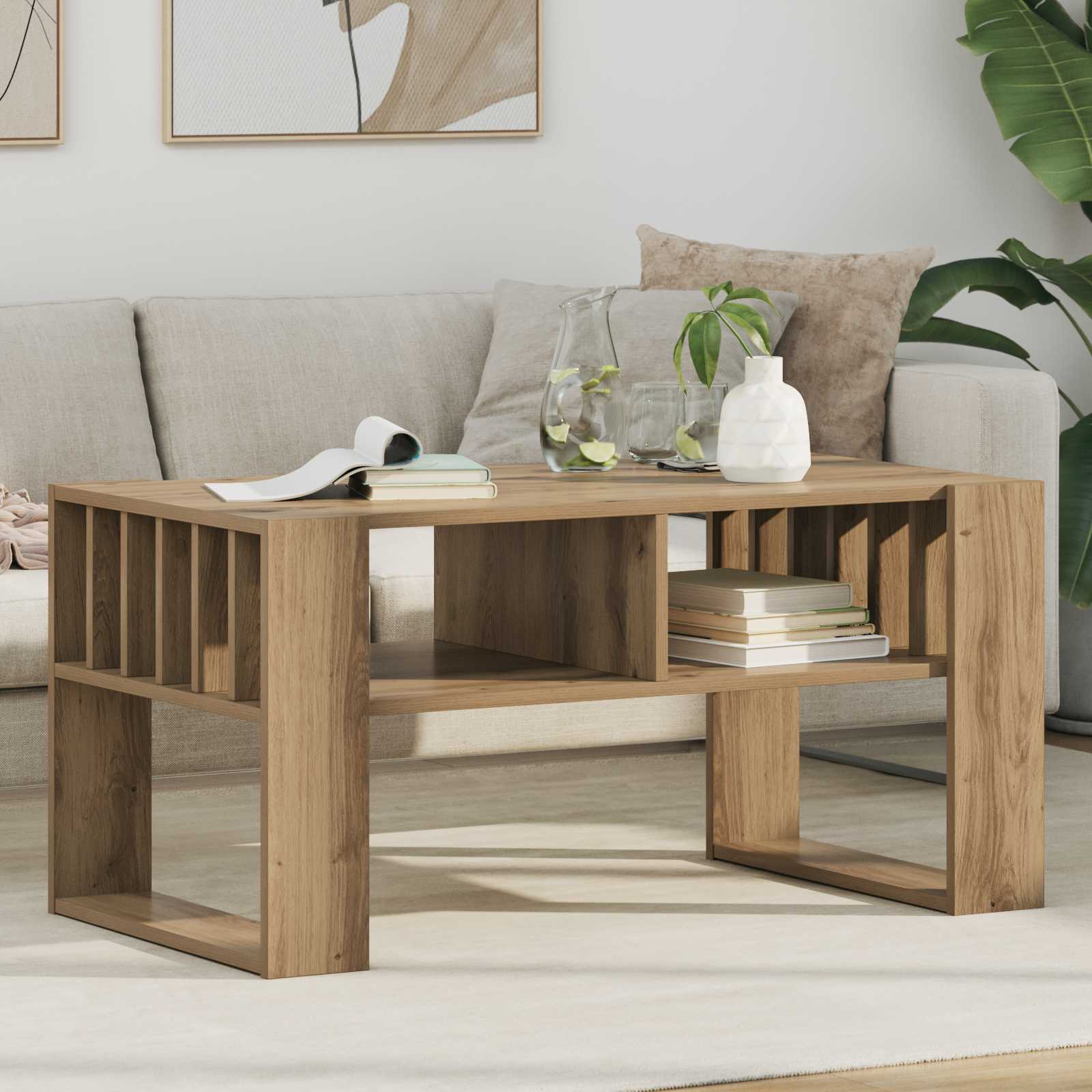 Handmade Oak Coffee Table 66 x 49.5 x 45 cm