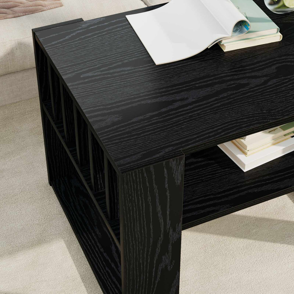 Mesa de Café Roble Negro 66 x 49,5 x 45 cm Madera de ingeniería