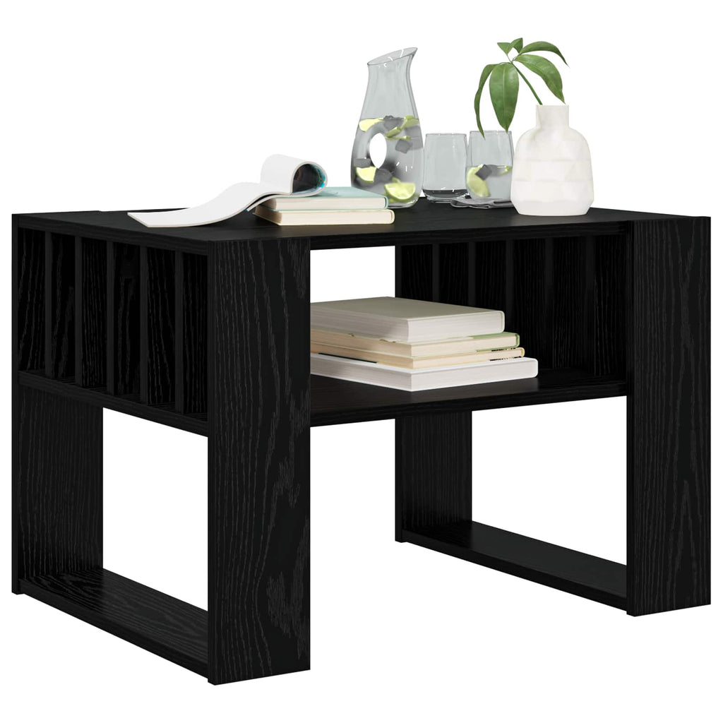 Mesa de Café Roble Negro 66 x 49,5 x 45 cm Madera de ingeniería