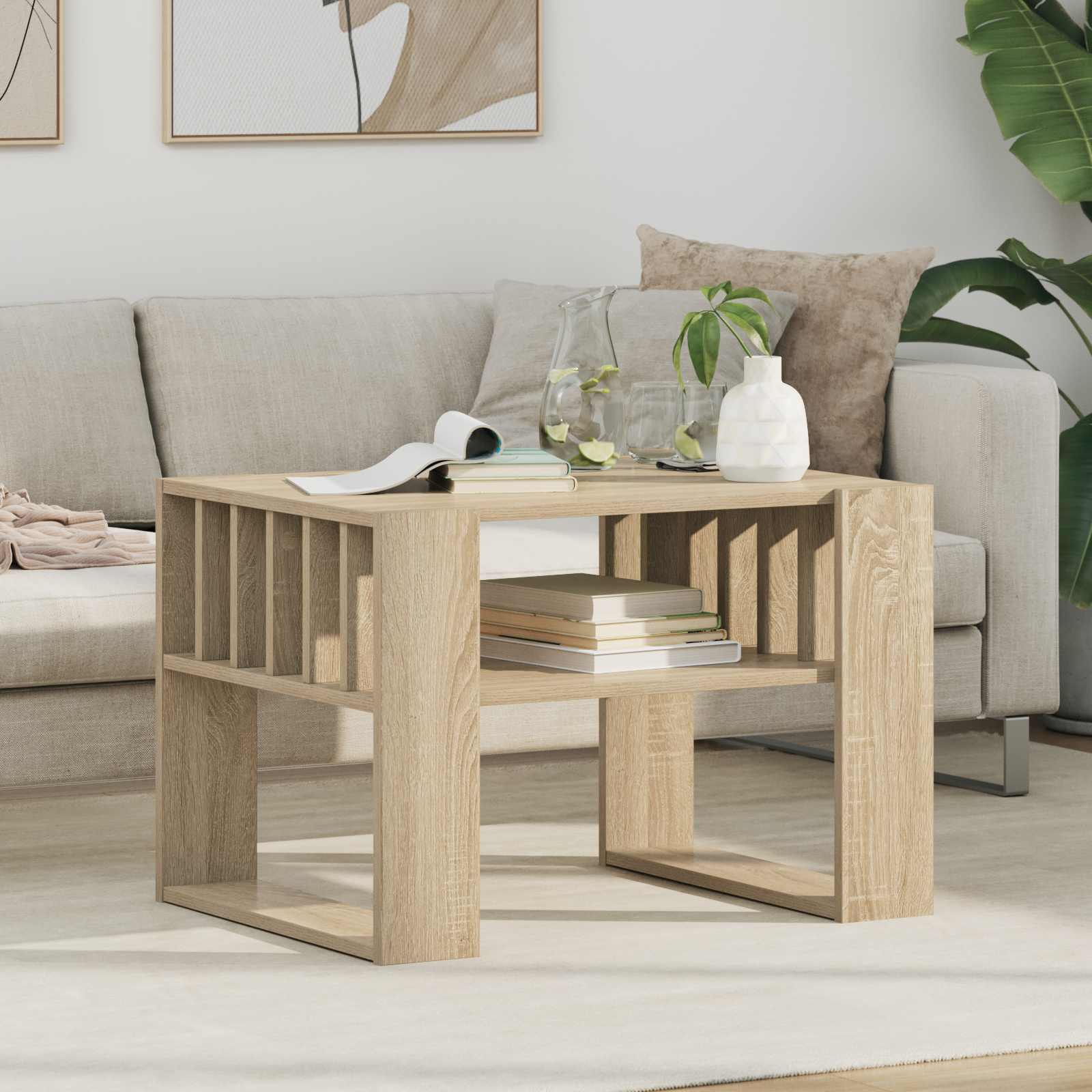 Mesa de Café Roble Sonoma 66 x 49,5 x 45 cm