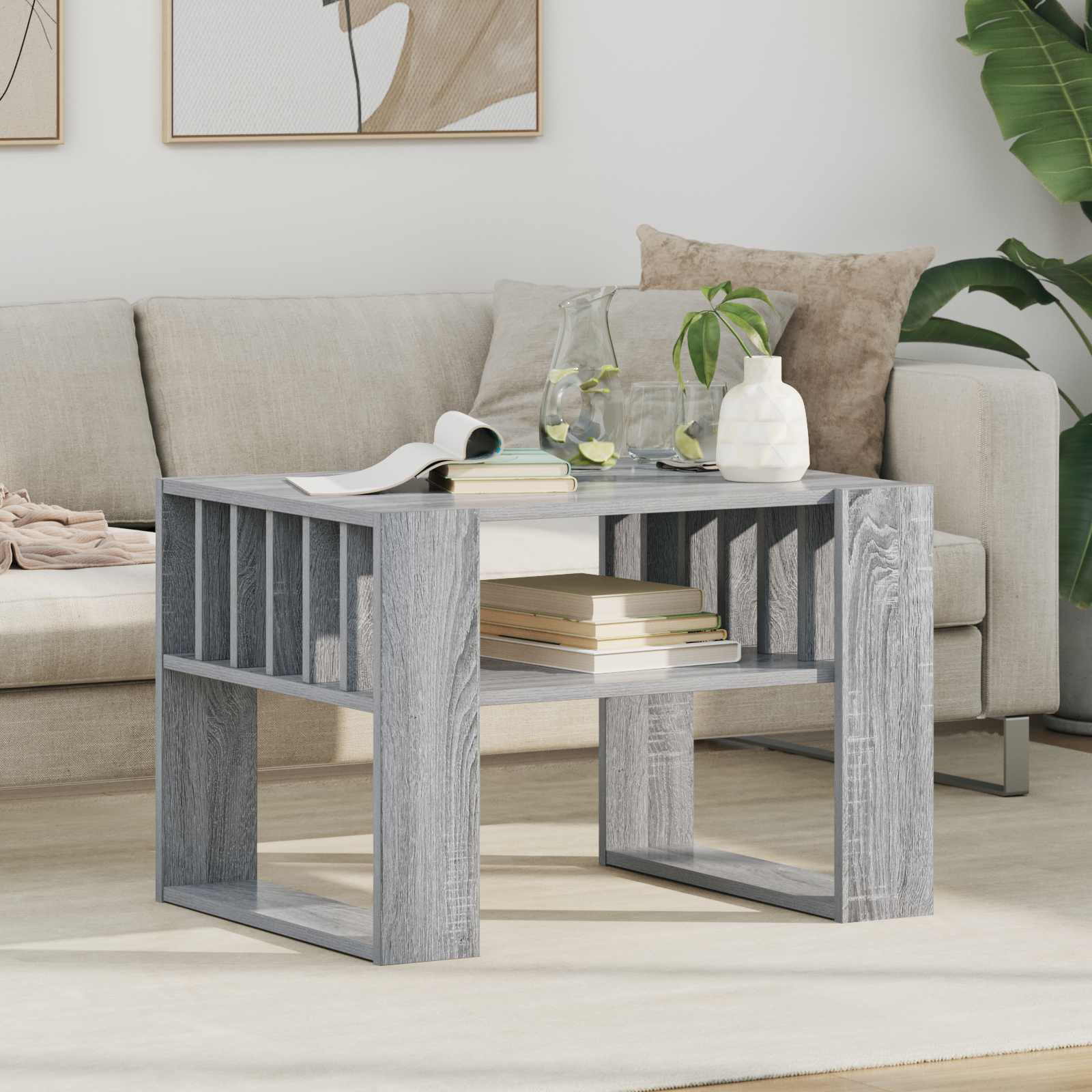 Mesa de Café Gris Sonoma 66 x 49,5 x 45 cm Madera de ingeniería