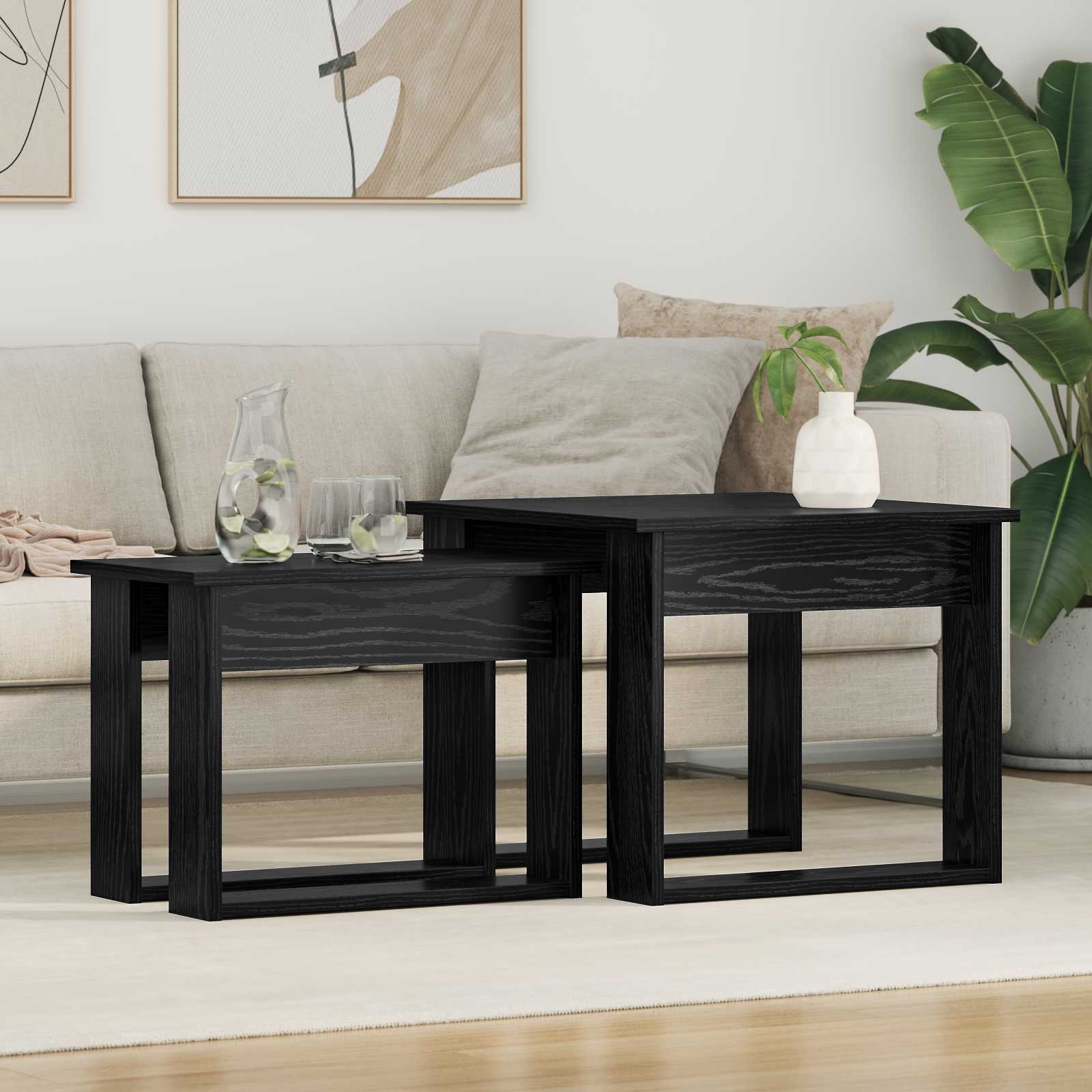 2 Piece Concrete Grey Coffee Table Set