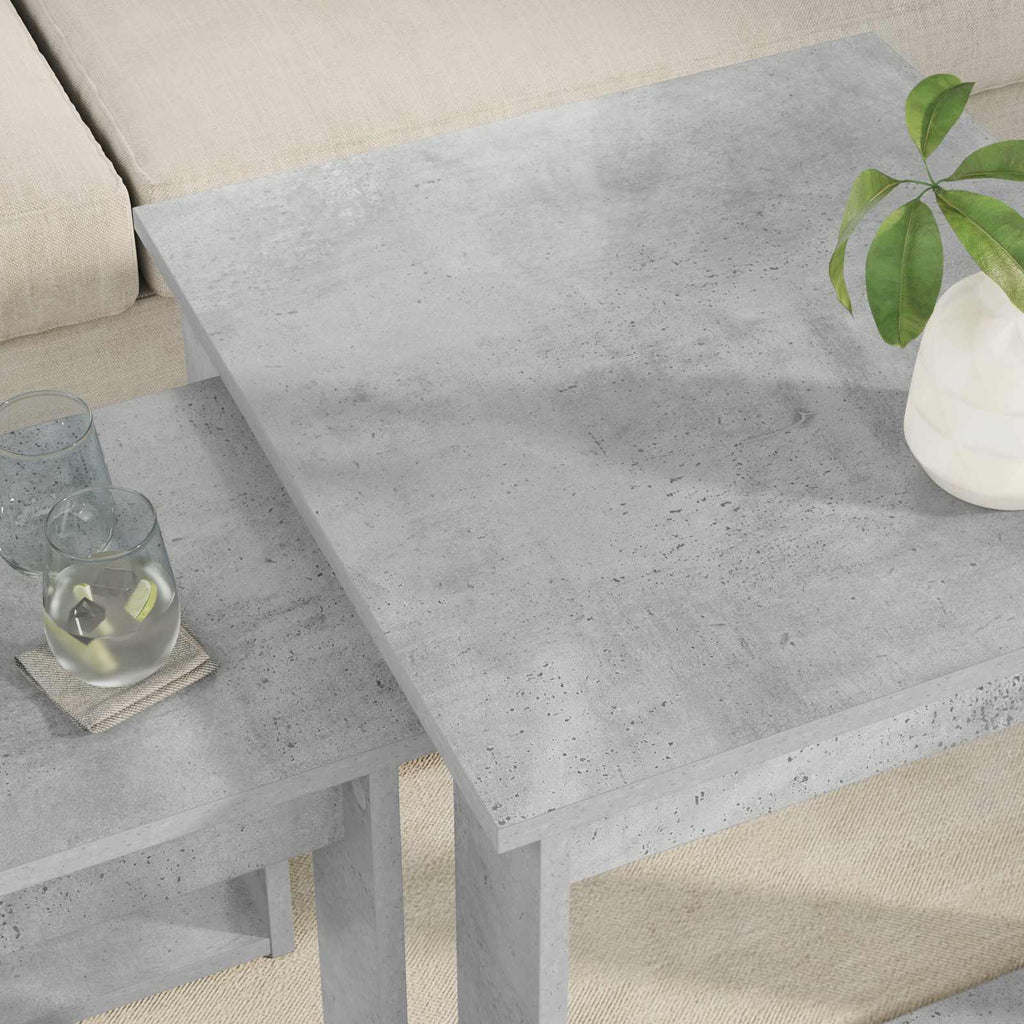 Juego de Mesas de Centro 2 pcs Gris Concreto