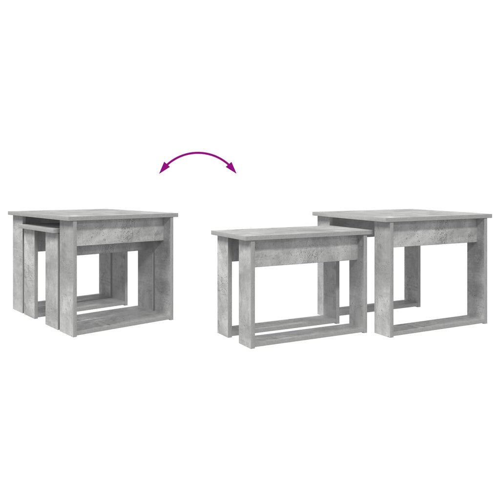 Juego de Mesas de Centro 2 pcs Gris Concreto