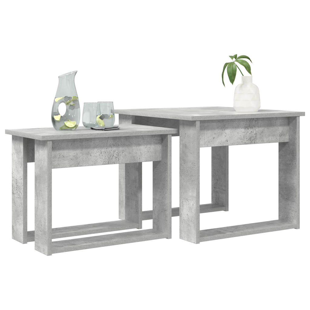 Juego de Mesas de Centro 2 pcs Gris Concreto
