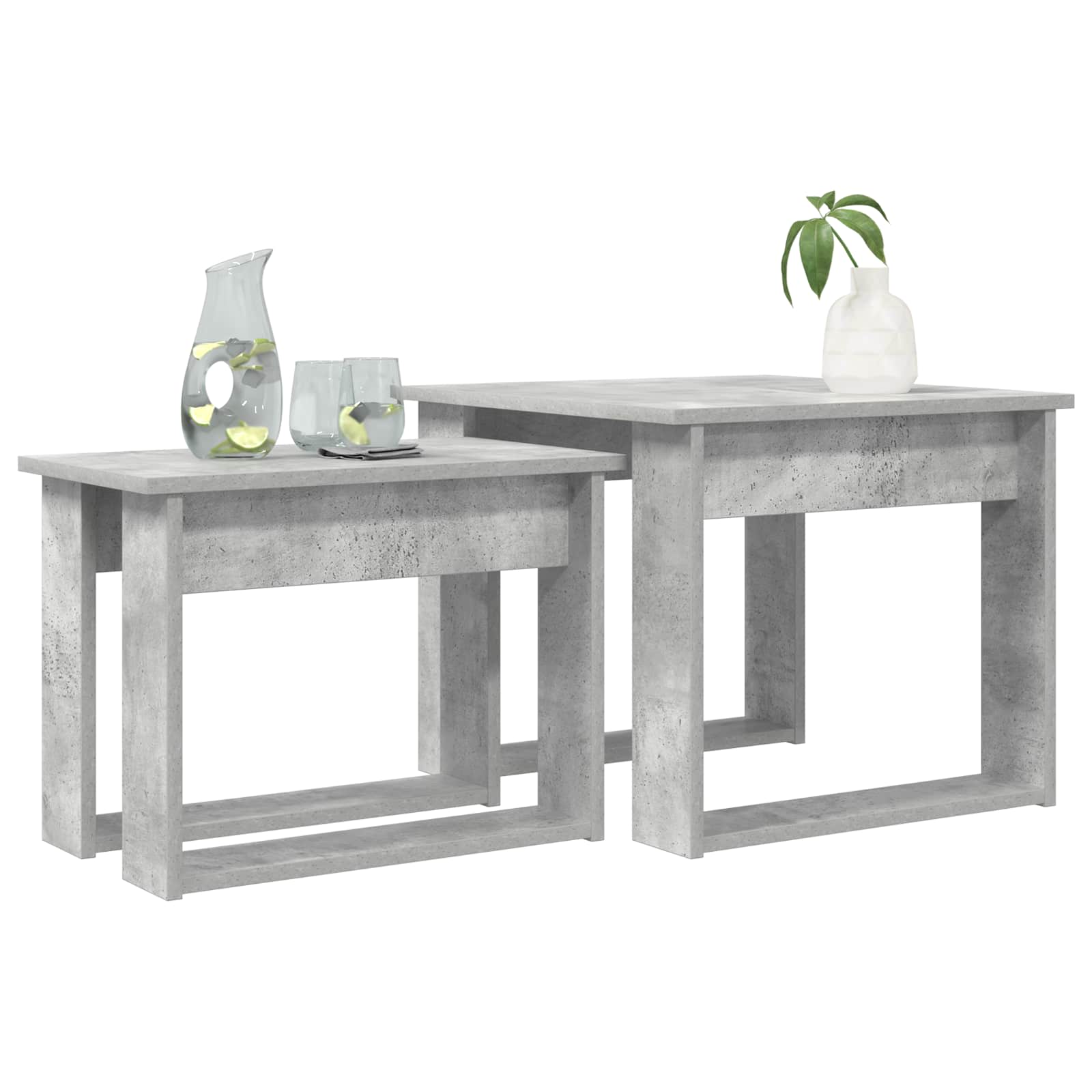 Juego de Mesas de Centro 2 pcs Gris Concreto