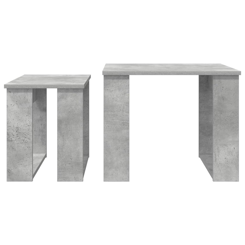 Juego de Mesas de Centro 2 pcs Gris Concreto