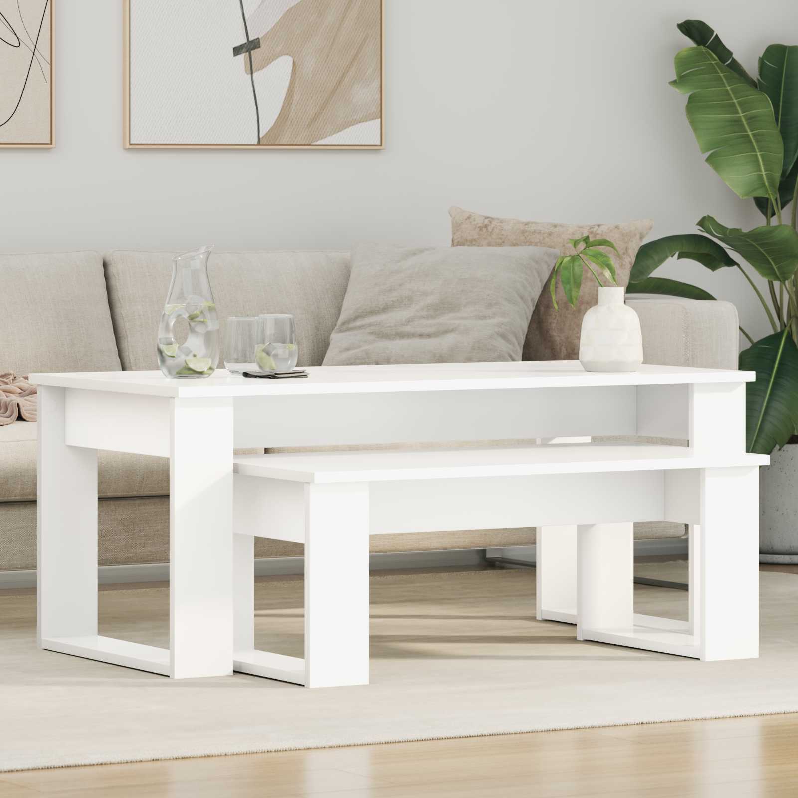 2 pcs Concrete Grey Coffee Table Set