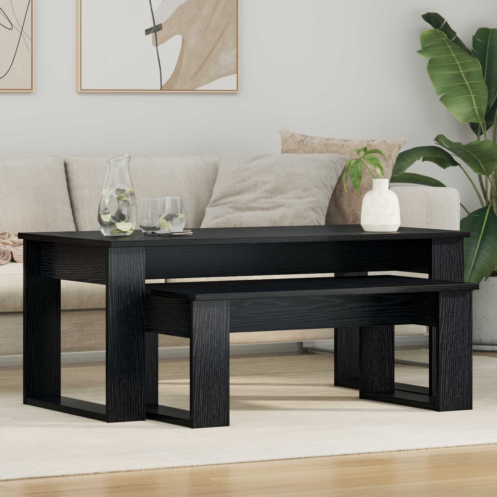 2 pcs Concrete Grey Coffee Table Set