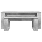Juego de Mesas de Centro 2 pcs Gris Concreto
