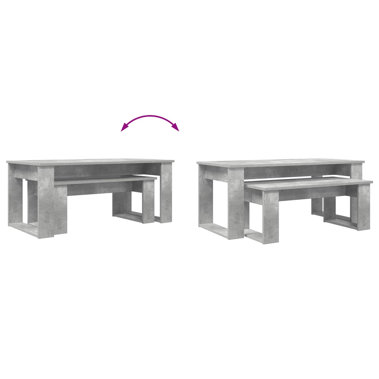Juego de Mesas de Centro 2 pcs Gris Concreto
