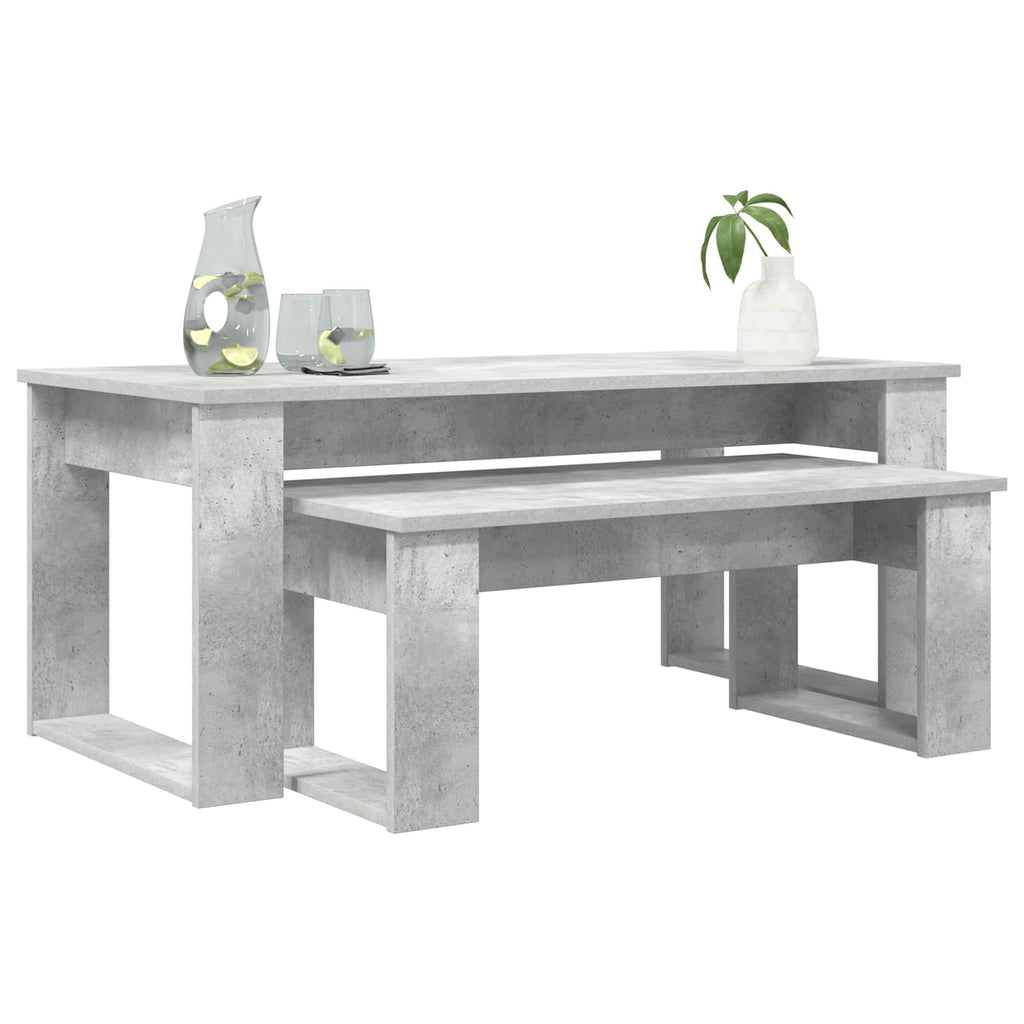 Juego de Mesas de Centro 2 pcs Gris Concreto