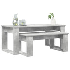 Juego de Mesas de Centro 2 pcs Gris Concreto
