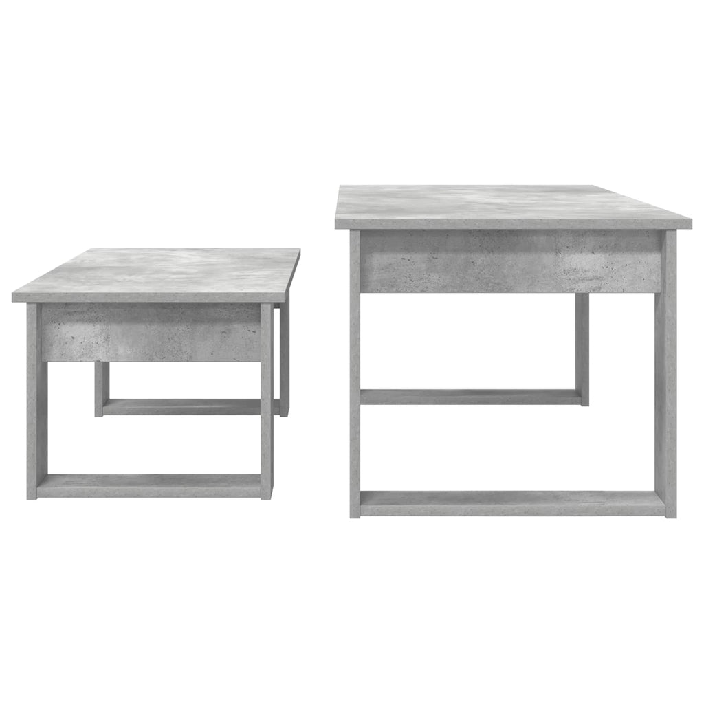 Juego de Mesas de Centro 2 pcs Gris Concreto