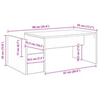 Mesa de Café 90 x 45 x 35 cm Madera de ingeniería