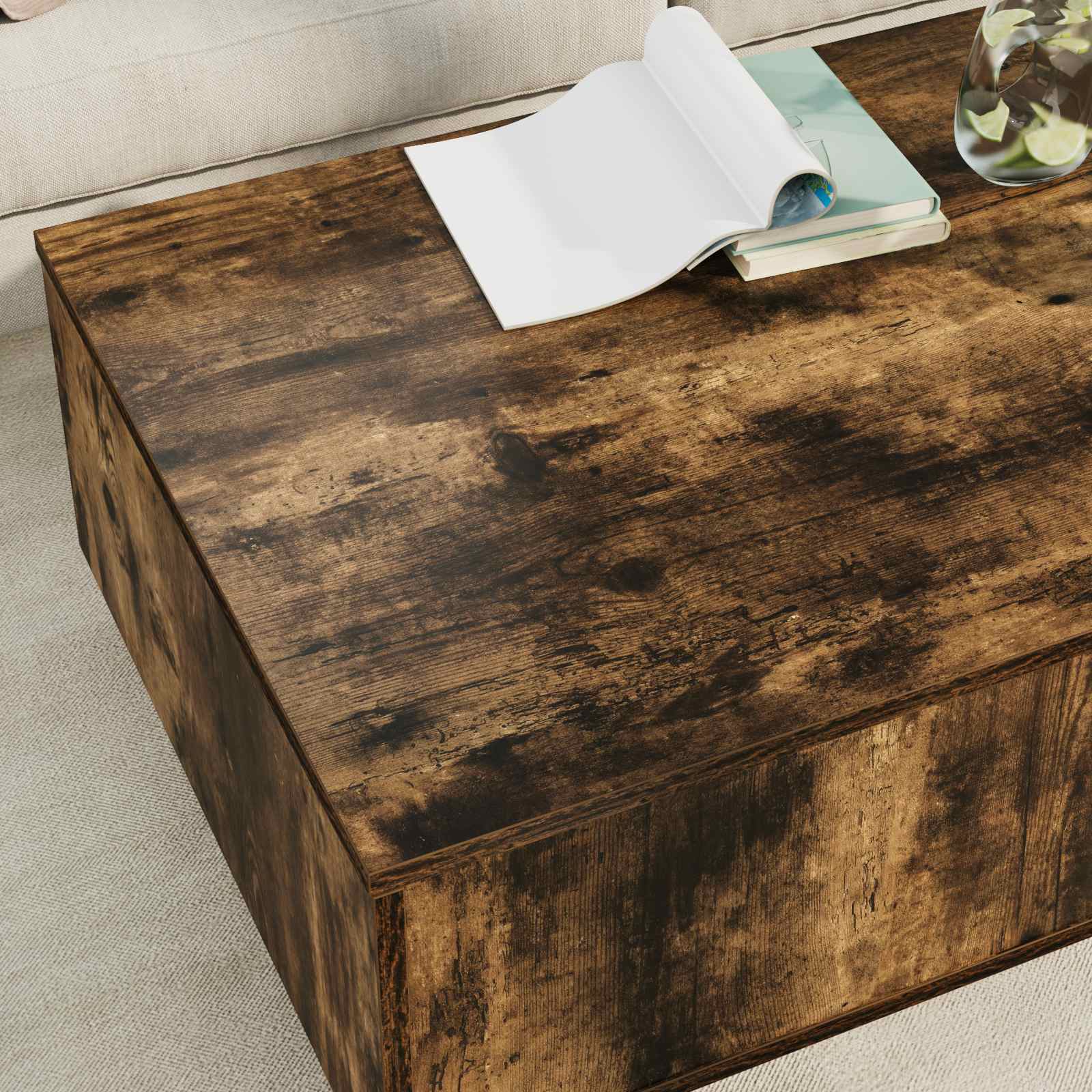 Mesa de Café Roble ahumado 95 x 55 x 31 cm Madera de ingeniería