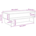 Mesa de Café 100 x 46 x 35 cm Madera de ingeniería