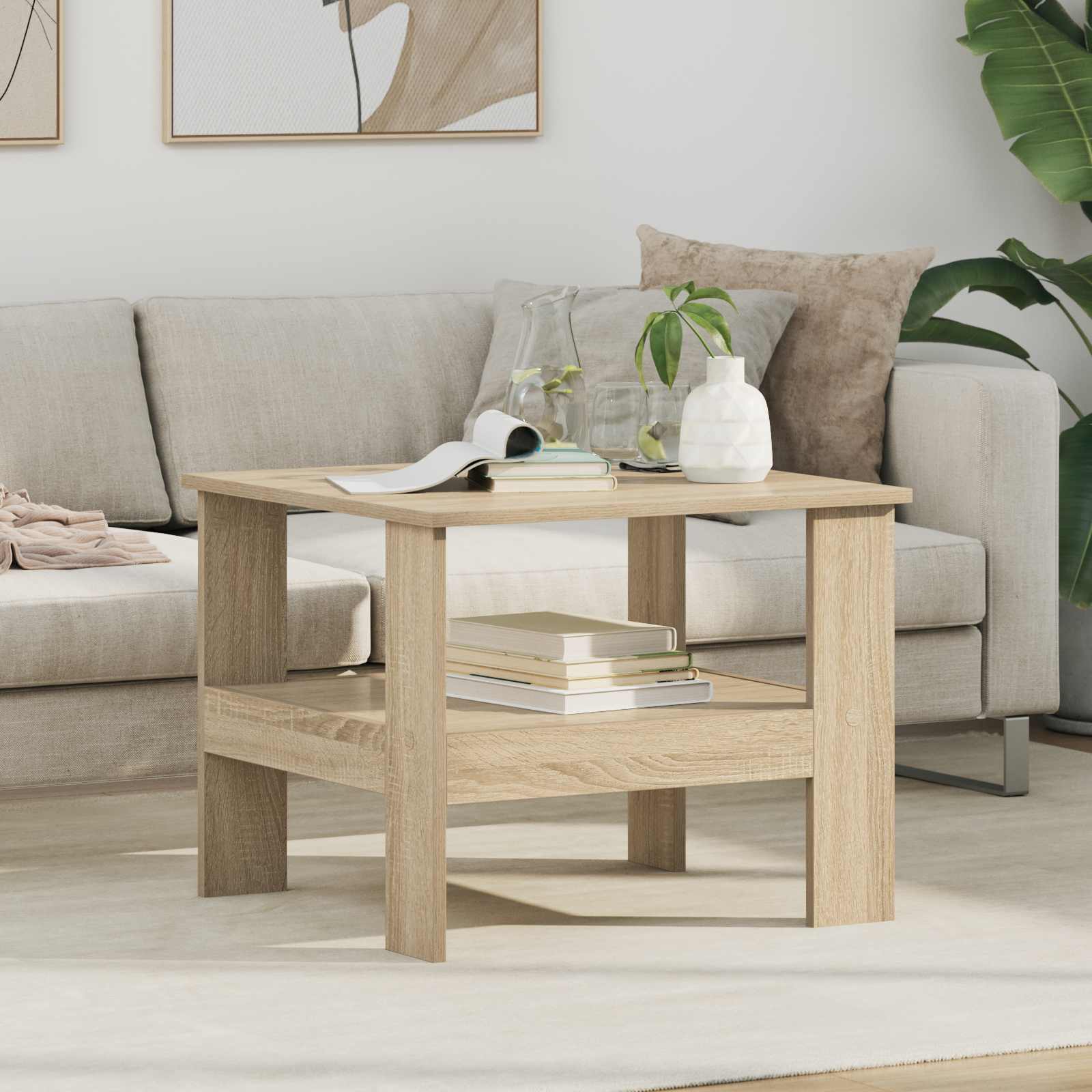 Coffee Table Black Oak 90 x 50 x 45 cm Engineered Wood