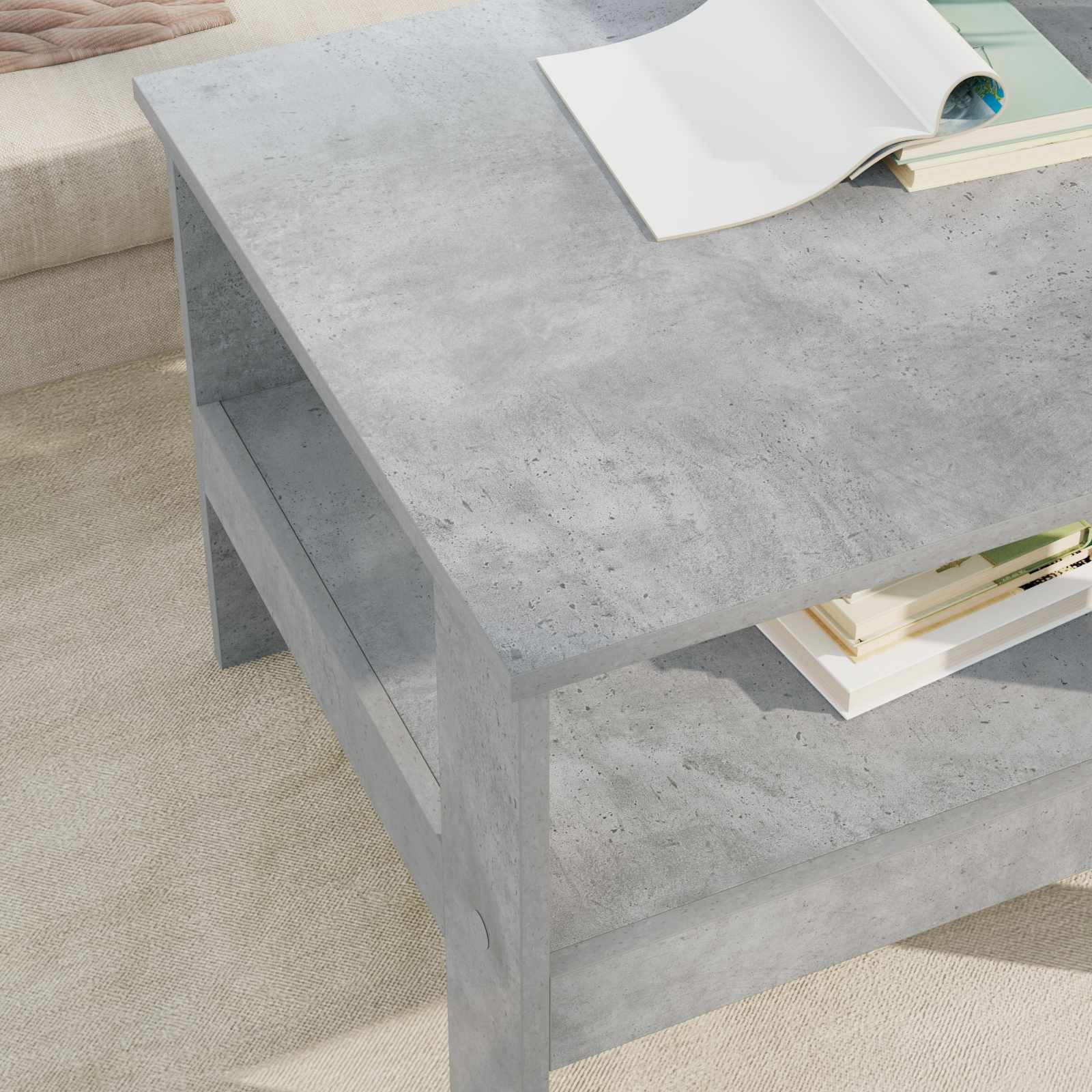 Mesa de Café Gris Concreto 57 x 55 x 45 cm Madera de ingeniería