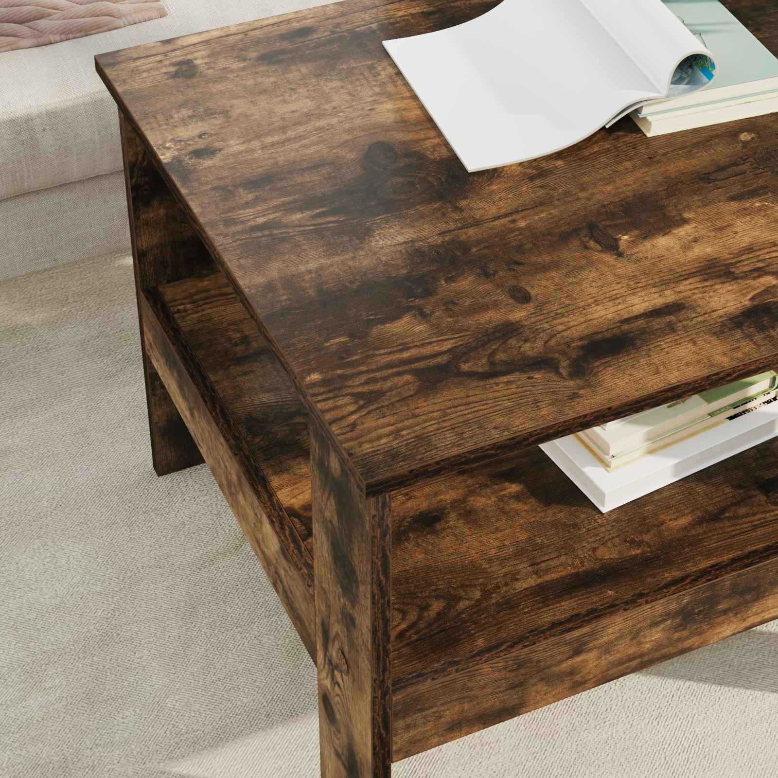 Mesa de Café Roble ahumado 57 x 55 x 45 cm Madera de ingeniería