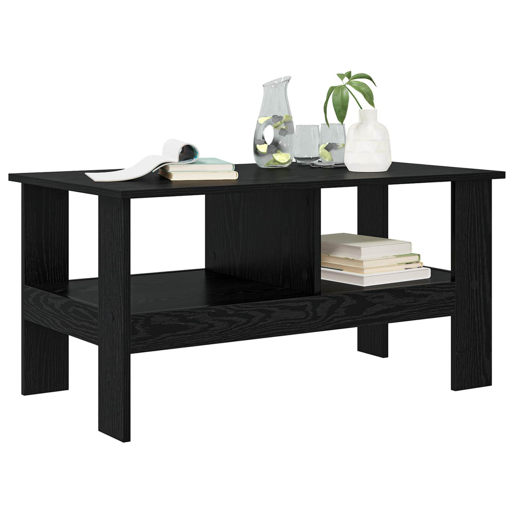 Mesa de Café Roble Negro 90 x 50 x 45 cm Madera de ingeniería